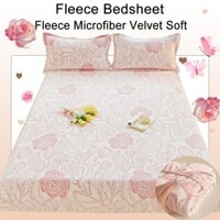 Khăn trải giường lông cừu Hoa Microfiber Mềm mại Trang bị Drap giường đơn Queen King