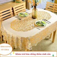 Khăn trải Oval bàn rộng 150cm dài 228cm