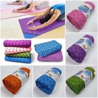 Khăn Trải Thảm Tập Yoga Hạt Silicone Cao Cấp Siêu Thấm Hút Gấp 3 Lần Chống Trơn Tuyệt Đối -( Tặng Túi Lưới)