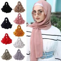 Khăn trùm đầu Hồi giáo mềm mại Khăn choàng liền Hijab Jersey Femme Hồi giáo Musulman Hijabs M1d1