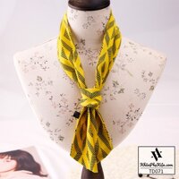 Khăn Turban Dài Màu Vàng Phối Họa Tiết Zigzag Đen - Mã TD071