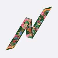 Khăn Twilly HAKAN Họa tiết Treasure Under Sea Xanh Lá Cây