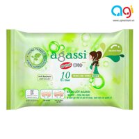 Khăn ướt Agassi 10 tờ không hương - Màu xanh