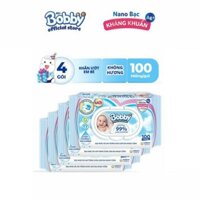 Khăn Ướt Bobby không mùi 100 tờ[Combo 3 bịch]