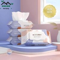 Khăn ướt cao cấp cho em bé, khăn giấy ướt không cồn không parabens, an toàn cho da nhạy cảm, 10x15,5cm, gói/60 tờ