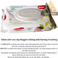 Khăn ướt cao cấp Huggies Lau sạch dịu nhẹ, không mùi hương 64 miếng Chính hãng
