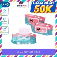 Khăn Ướt Cao Cấp Wipes Cho Bé, Hộp Khăn Ướt 80 Tờ Không Mùi, Không Hóa Chất Thích Hợp Cho Mọi Loại Da