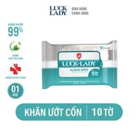 Khăn ướt cồn luck lady 10 tờ/gói