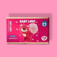 KHĂN ƯỚT GẤU DÂU THIÊN PHÚC  BABY LOVE 32 GÓI/ THÙNG - KHÔNG MÙI