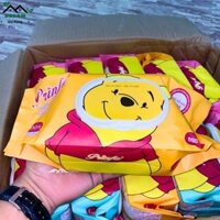 Khăn Ướt Gấu Vàng PunFa 120 Tờ Cao Cấp, Giấy Ướt Không Chứa Cồn, An Toàn Cho Da Thùng/30gói