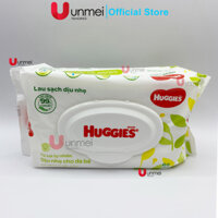 Khăn Ướt, Khăn Giấy ướt Huggies Dịu Nhẹ, Không Hương 64 tờ, An Toàn Cho Trẻ Sơ Sinh