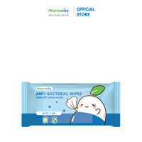 Khăn ướt kháng khuẩn Pharmacity Anti-bacterial Wipes kết hợp dưỡng ẩm Gói 30 tờ