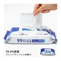 Khăn ướt khử trùng 99.9% S Select kiểm soát vi khuẩn túi 50 tờ - chứa 50% cồn