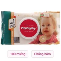 Khăn ướt Mamamy chống hăm và rôm sảy không mùi gói 100 miếng