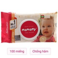 Khăn ướt Mamamy chống hăm và rôm sảy hương thơm mát gói 100 miếng