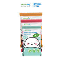 Khăn ướt mini Pharmacity Mini Wipes Lốc 3 gói x 10 tờ
