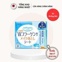 Khăn Ướt Tẩy Trang Dưỡng Ẩm Bổ Sung Collagen Softymo Kose Nhật Bản (Gói Refill 52 Miếng)