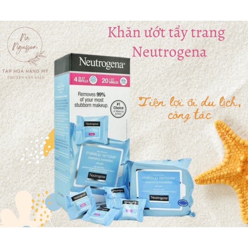 Khăn ướt tẩy trang Neutrogena Makeup Remover Cleansing Towelettes