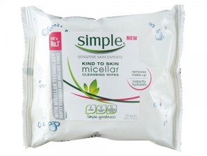 Khăn ướt tẩy trang Simple Micellar Cleansing Wipes – 25 miếng