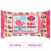 Khăn ướt Tender Soft Baby Wipes không mùi gói 30 miếng