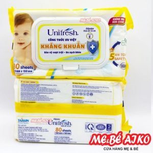 Khăn ướt Unifresh Vitamin E 80 miếng không mùi
