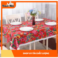 Khăn Vải Trải Bàn Hoa Văn Công Phụng Có Ren Đẹp 1m6 x 2m Trang Trí Nhà Cửa, Sự Kiện, Lễ Hội KC-01