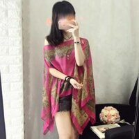Khăn voan mỏng khoác ngoài tạo nhiều kiểu dùng chống nắng, đi biển, quàng cổ AKC45 - Cánh sen