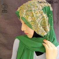 Khăn Voan Trùm Đầu Phong Cách Dubai Đính Hạt Cho Nữ