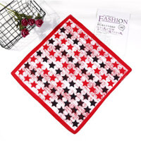 Khăn vuông cotton bandana turban XO Vintage 54x54cm - BDN04 Sao nền trắng loang