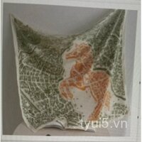 Khăn vuông nhỏ cho phụ nữ, phong cách Hàn Quốc, in phác thảo retro, khăn mỏng trang trí đa năng cho mùa xuân thu.