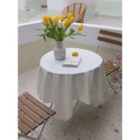 Khăn Vuông Trải Bàn Vải Trắng - 1.5 x 1.5M