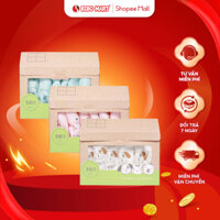 Khăn Xô Cho Bé Set Hộp 6 Khăn Xô Bibos Sợi Tre Mềm Mại Khô Thoáng Thấm Hút Tốt Màu Xanh Hồng Trắng - Bibomart