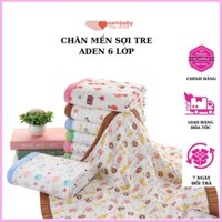 khăn xô tắm 6 lớp , chăn bông cho bé , mền sợi tre eden 6 lớp bo viền 120x120cm - SAM BABY