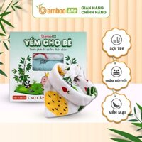 Khăn yếm tam giác cho bé sợi tre Bamboo Life hộp 5 chiếc 6 lớp BL138 quấn cổ mềm mịn có cúc bấm