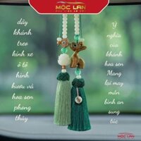Khánh Treo Xe Gương Xe Ô Tô Hươu Và Hoa Sen Treo Xe Mang Lại May Mắn