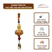 Khánh treo xe hình chú tiểu toạ đài sen gỗ đào