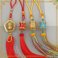 Khánh Treo Xe Ô Tô, Móc Trang Trí Phật Giáo Kinh Luân Tây Tạng Khắc Lục Tự Đại Minh Chú - Tâm Phong Thủy