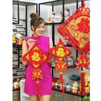 Khánh Vuông Treo Tết, Liễn Trang Trí Tết Chữ Phúc 2 Cá Chép