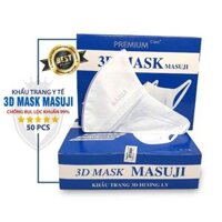 Khẩu Trang 3D Mask Masuji Công Nghệ Dập Nhật Bản ( Hộp 50 Cái ) mầu TRẮNG.