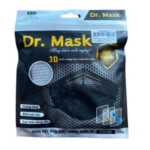 Khẩu trang 3D than hoạt tính Dr.Mask 4 lớp (Túi 3 chiếc)