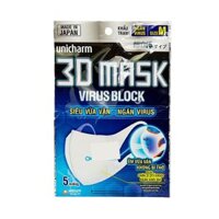 Khẩu trang 3D Unicharm Mask Virus Block Lọc Bụi Kháng Khuẩn – TKTR0037