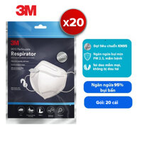 Khẩu Trang 3M 9013 đạt chuẩn KN95, Ngăn ngừa bụi mịn PM2.5 TrắngĐen - COMBO 20 TRẮNG