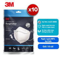 Khẩu Trang 3M 9013 đạt chuẩn KN95, Ngăn ngừa bụi mịn PM2.5 TrắngĐen - COMBO 10 TRẮNG