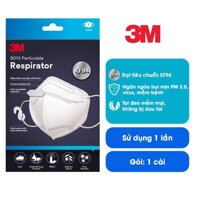 Khẩu Trang 3M 9013 đạt chuẩn KF94, Ngăn ngừa bụi mịn PM2.5 - Trắng và Đen - TRẮNG - 1 cái