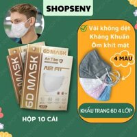 Khẩu trang 6d mask 4 lớp kháng khuẩn ngăn bụi mịn ôm khít khuôn mặt chính hãng An Tâm hộp 10 cái - XANH