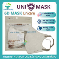 Khẩu Trang 6D Unicare Thùng 500 cái Cao Cấp Co Dãn Thoải Mái, kháng khuẩn dành cho người lớn