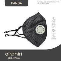 Khẩu trang Airphin FFP2 COMBI Pollution Fighter - size LS - Panda - đen van kem - Size L
