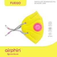 Khẩu trang Airphin FFP2 COMBI - size L - 10 màu - Fuego - vàng van hồng