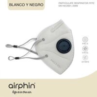 Khẩu trang Airphin FFP2 COMBI - size L - 10 màu - Blanco y Negro - kem van đen