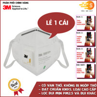 Khẩu trang chống bụi mịn PM2.5 và kháng khuẩn có van thở đạt chuẩn KN95 3M 9501V+ - có van 1 chiều, dễ thở, bảo vệ hô hấp